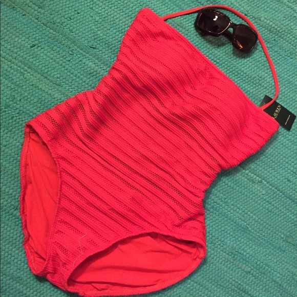 🎉HP2X🎉 ⛱Lauren Ralph Lauren Halter Swimsuit⛱ - Picture 1 of 7